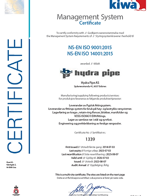 Iso sertifisert bedrift Norge ISO: 9001 og 14001 KIWA