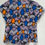Thumbnail: Fashion top short sleeves blue orange pattern 