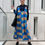 Thumbnail: Dress with a navy pip and sleeves