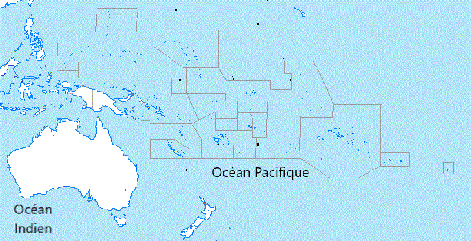 Carte de l'Océanie : limites du continent