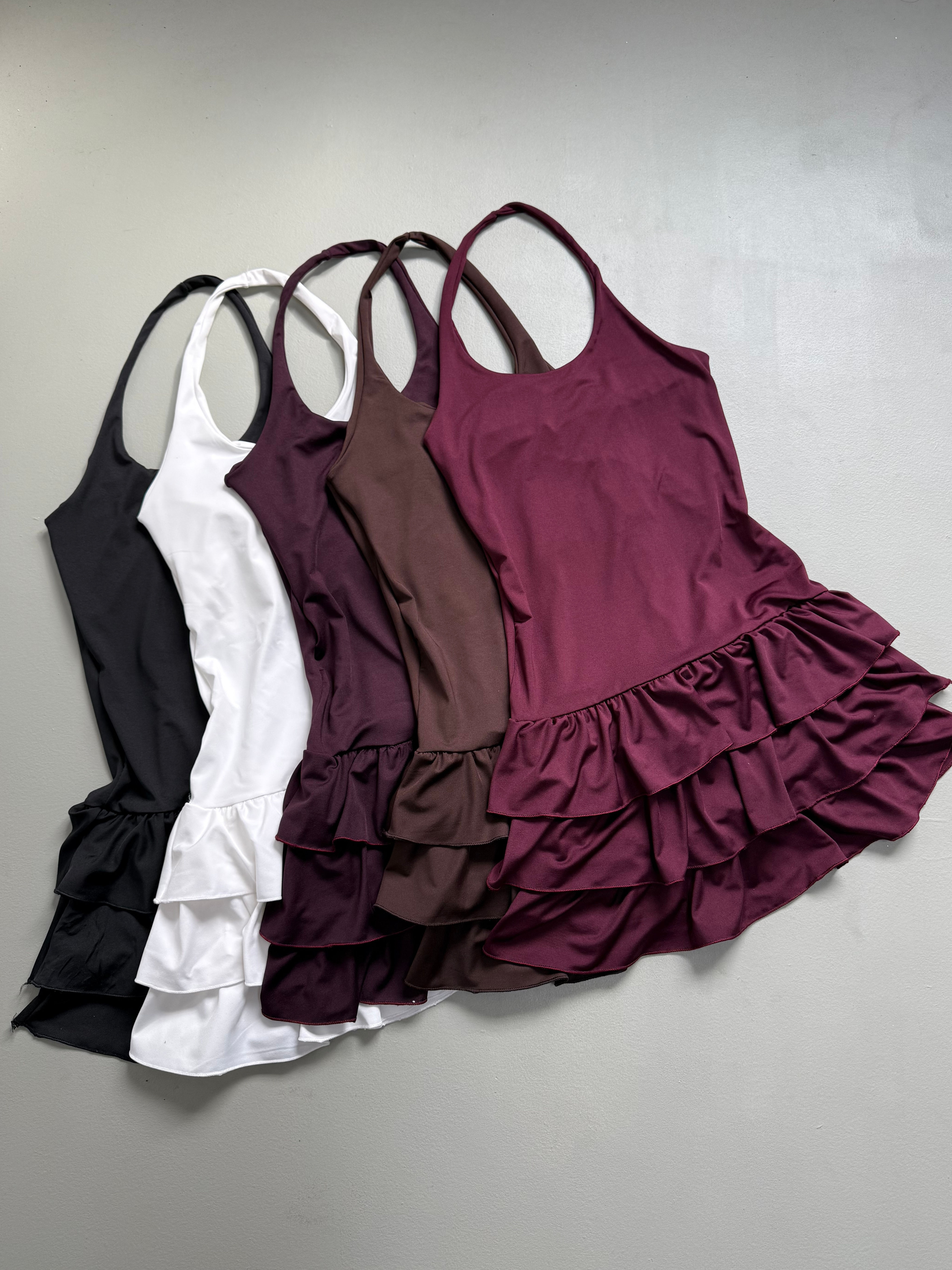 Vestido marilyn con volados microfibra