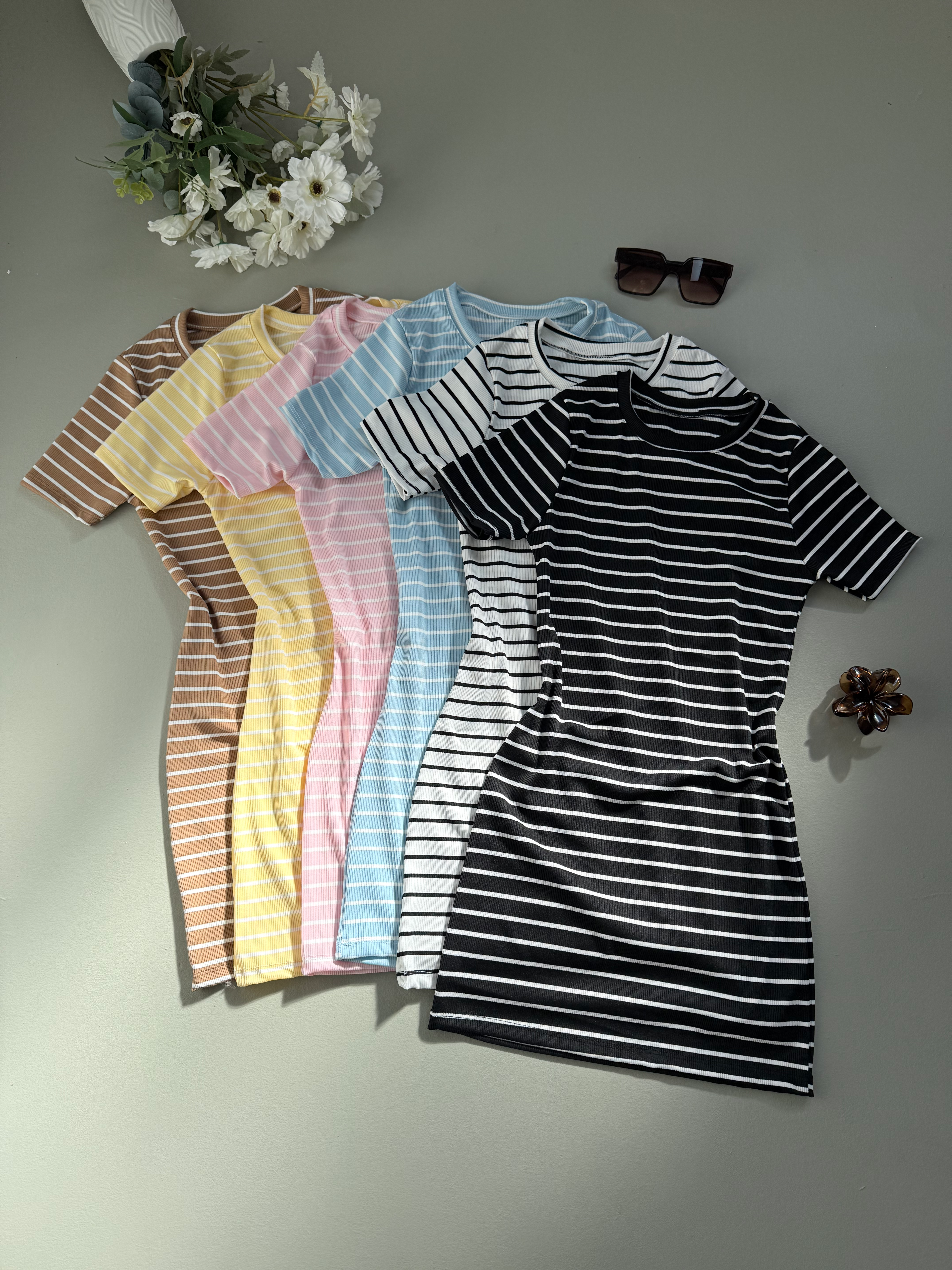 Vestido manga corta morley rayado