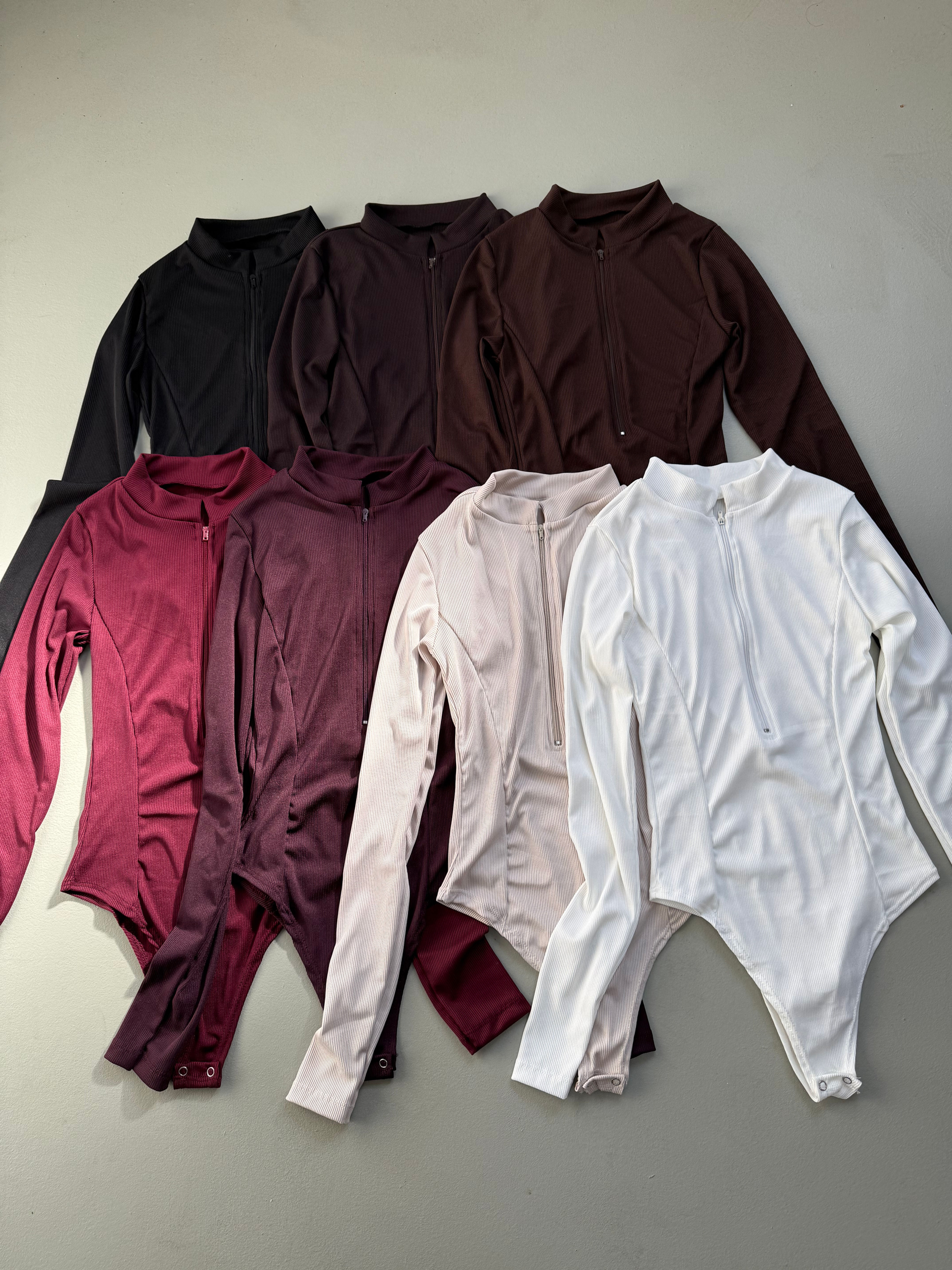 Body recortes con cierre manga larga micromorley