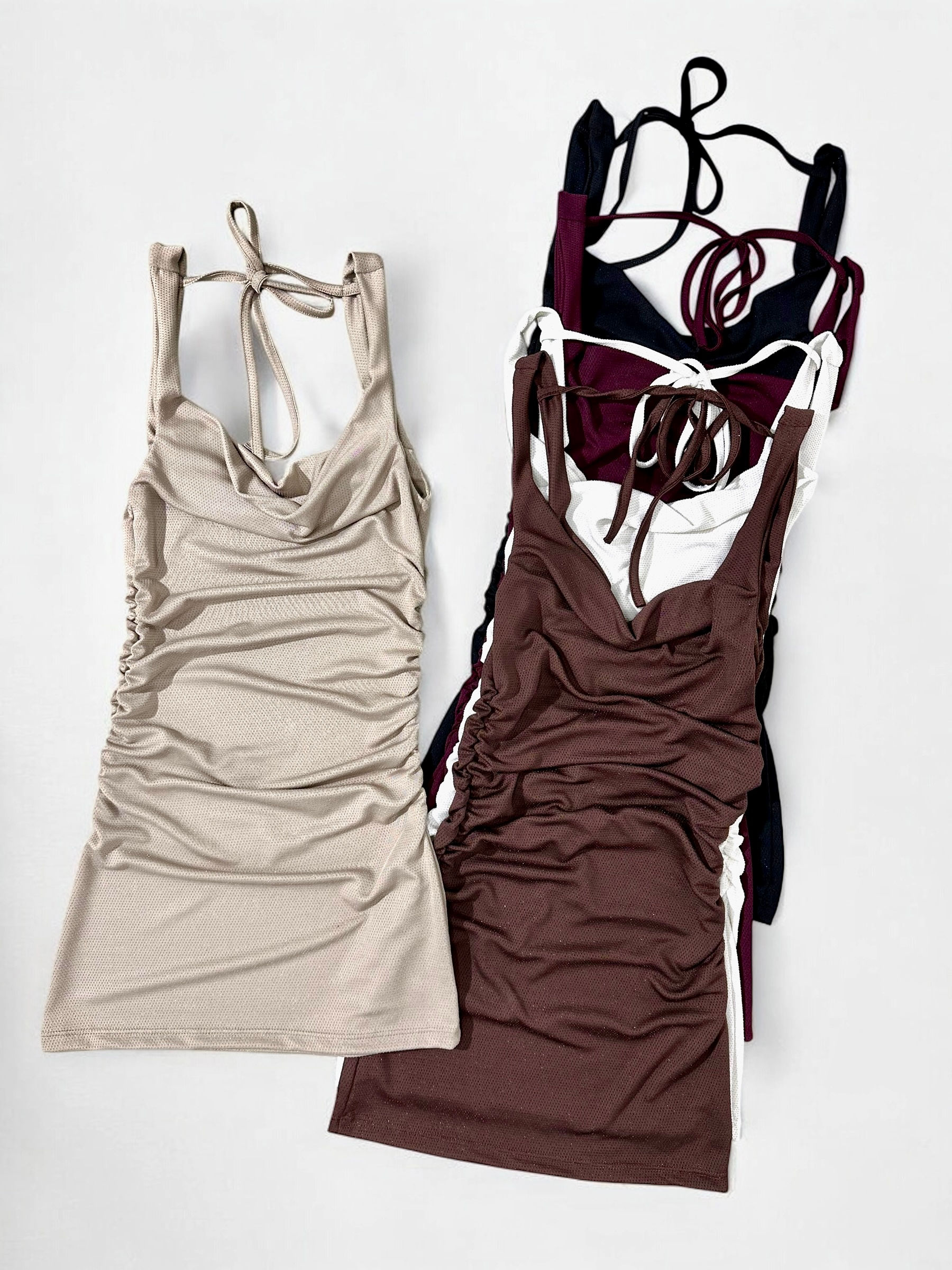 Vestido lurex million buche y frunces