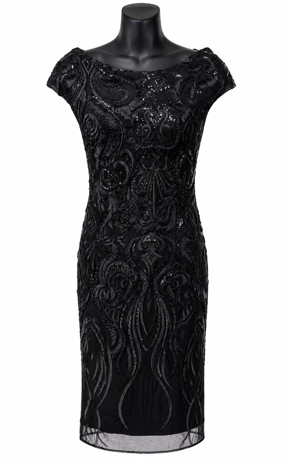 Midnight Baroque Sequin Cocktail Dress