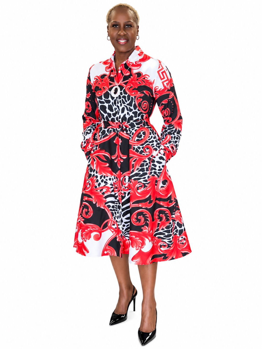 Scarlet Luxe Print Shirt Dress