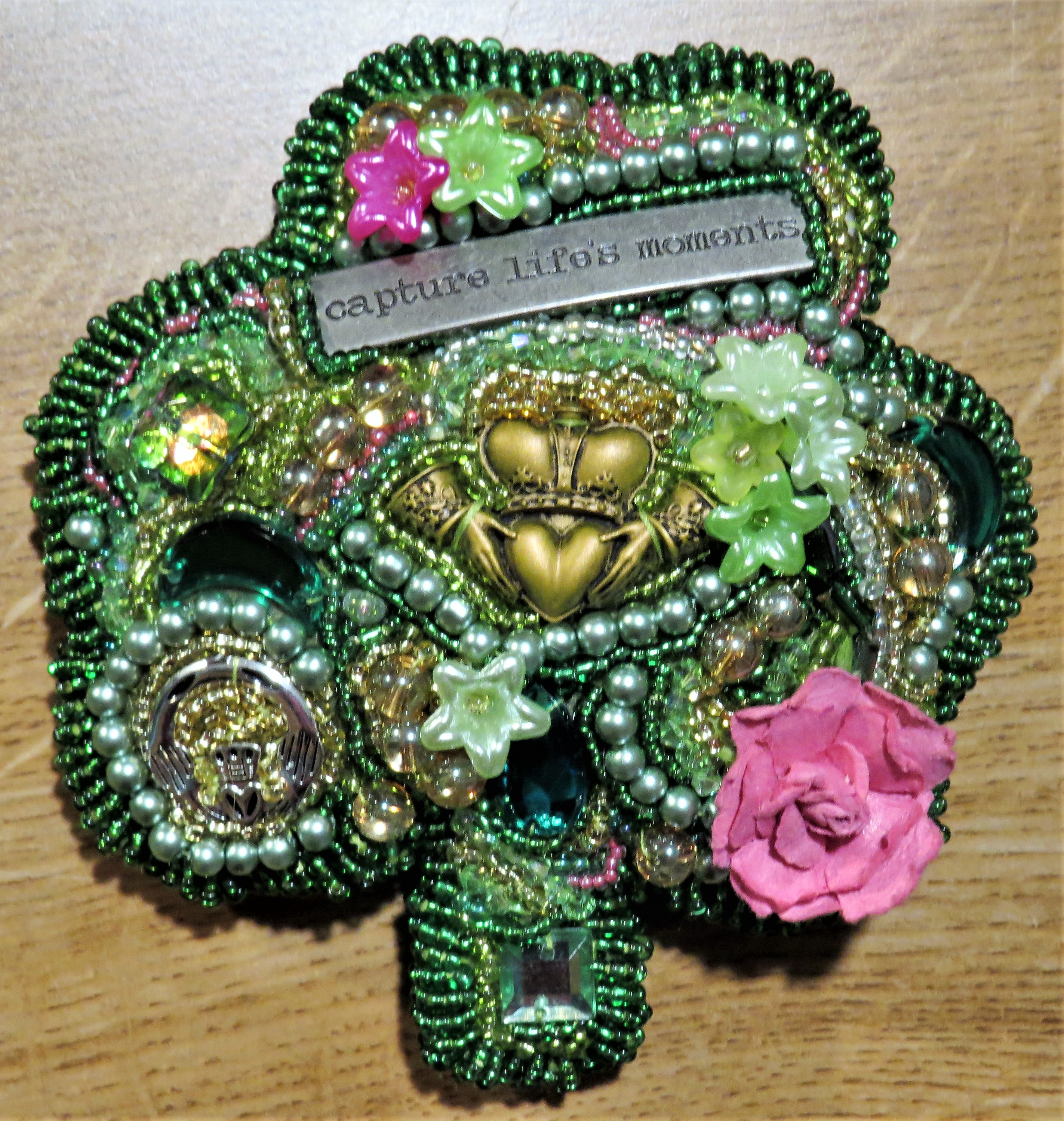Beaded shamrock