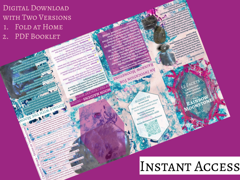 Thumbnail: RAINBOW MOONSTONE | Digital 52 Facets Crystal Zine PDF