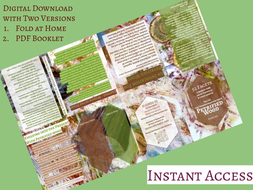 Thumbnail: PETRIFIED WOOD | Digital 52 Facets Crystal Zine PDF