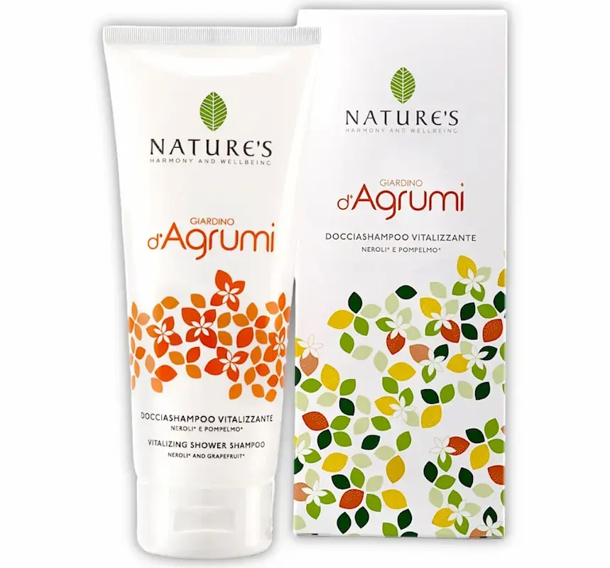 Docciashampoo agli agrumi, formulato con ingredienti naturali per detergere corpo e capelli