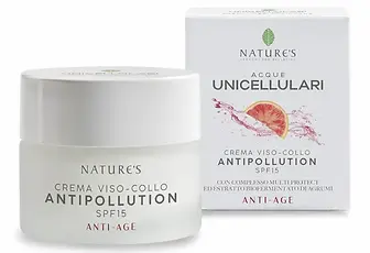 crema viso collo antipollution spf 15 acque unicellulari nature's