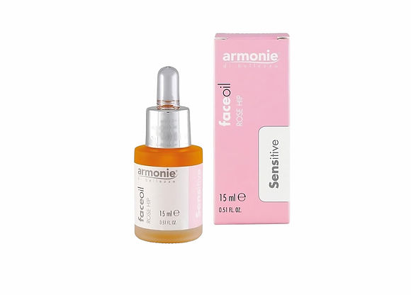 flacone di olio di rosa mosqueta ideale per pelli sensibili