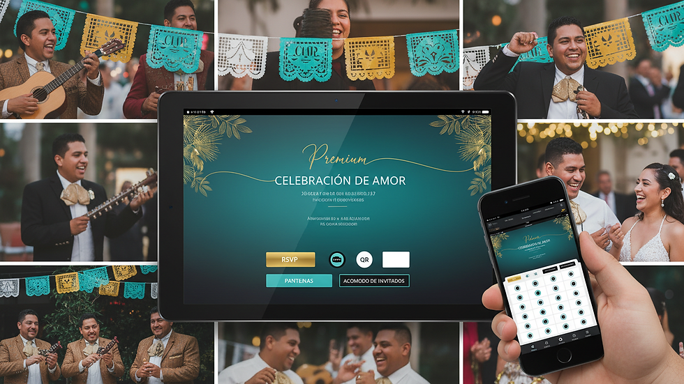 Vista de cerca de una tablet mostrando una app para gestión de eventos