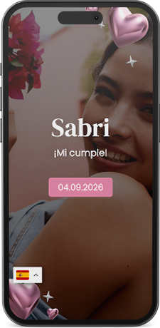 invitación digital de cumpleaños con diseño moderno, fotos y acceso a álbum compartido