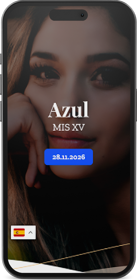 invitación online para XV años con fotos, música y acceso al álbum digital compartido