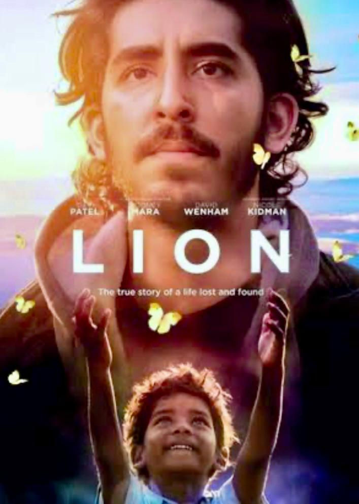 Capa do filme Lion. Indiano após ser adotado por família australiana, resgata sua história e suas origens.