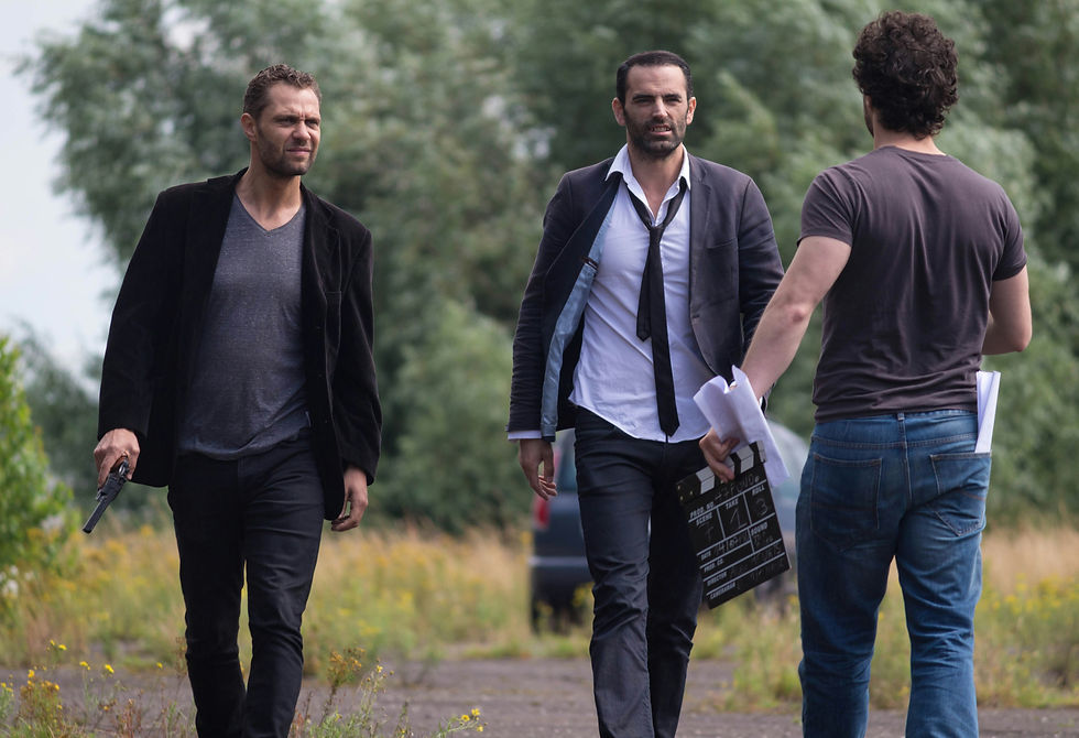 actors on a film set