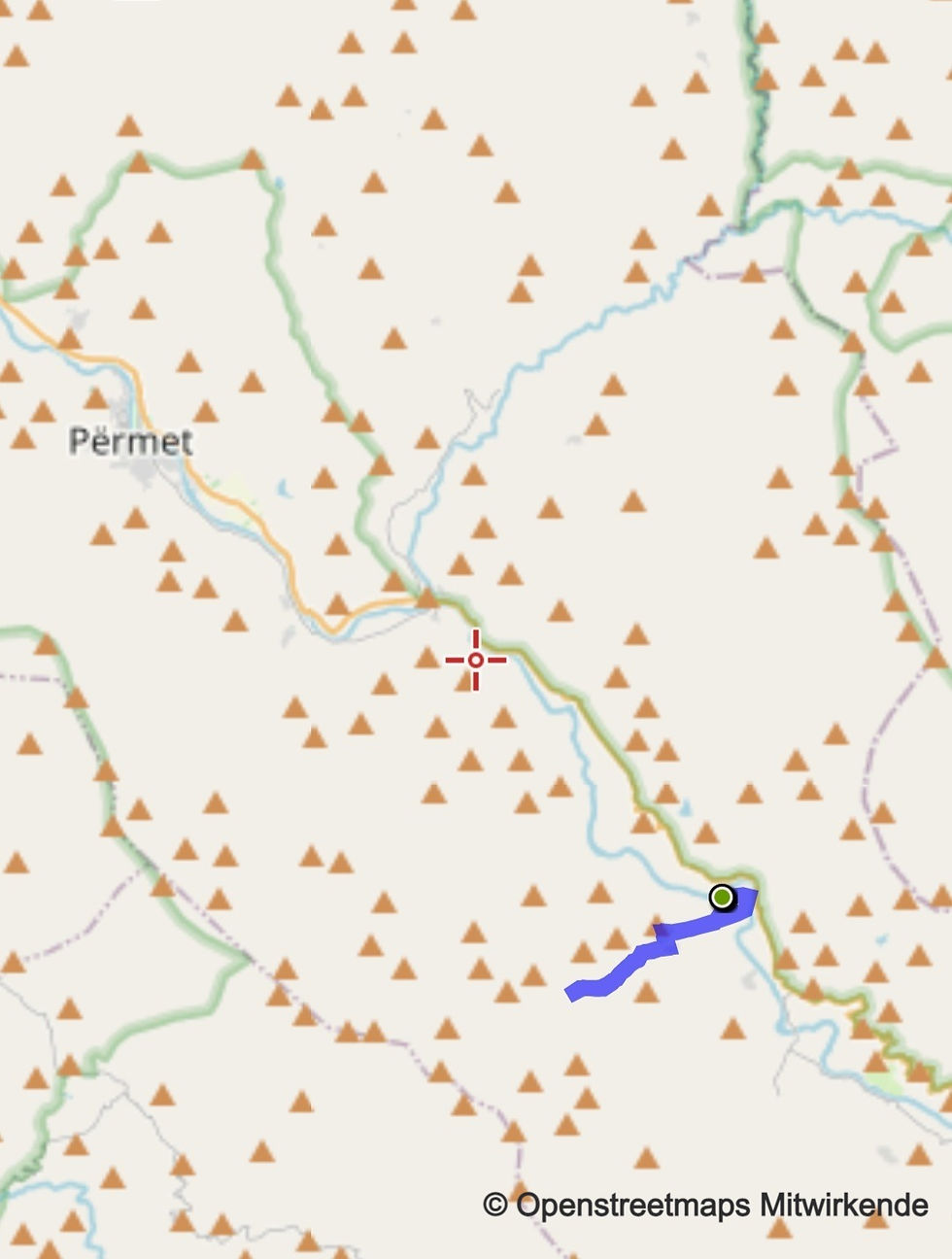 Karte zur Wanderung zum Wasserfall Ujëvara e Sopotit