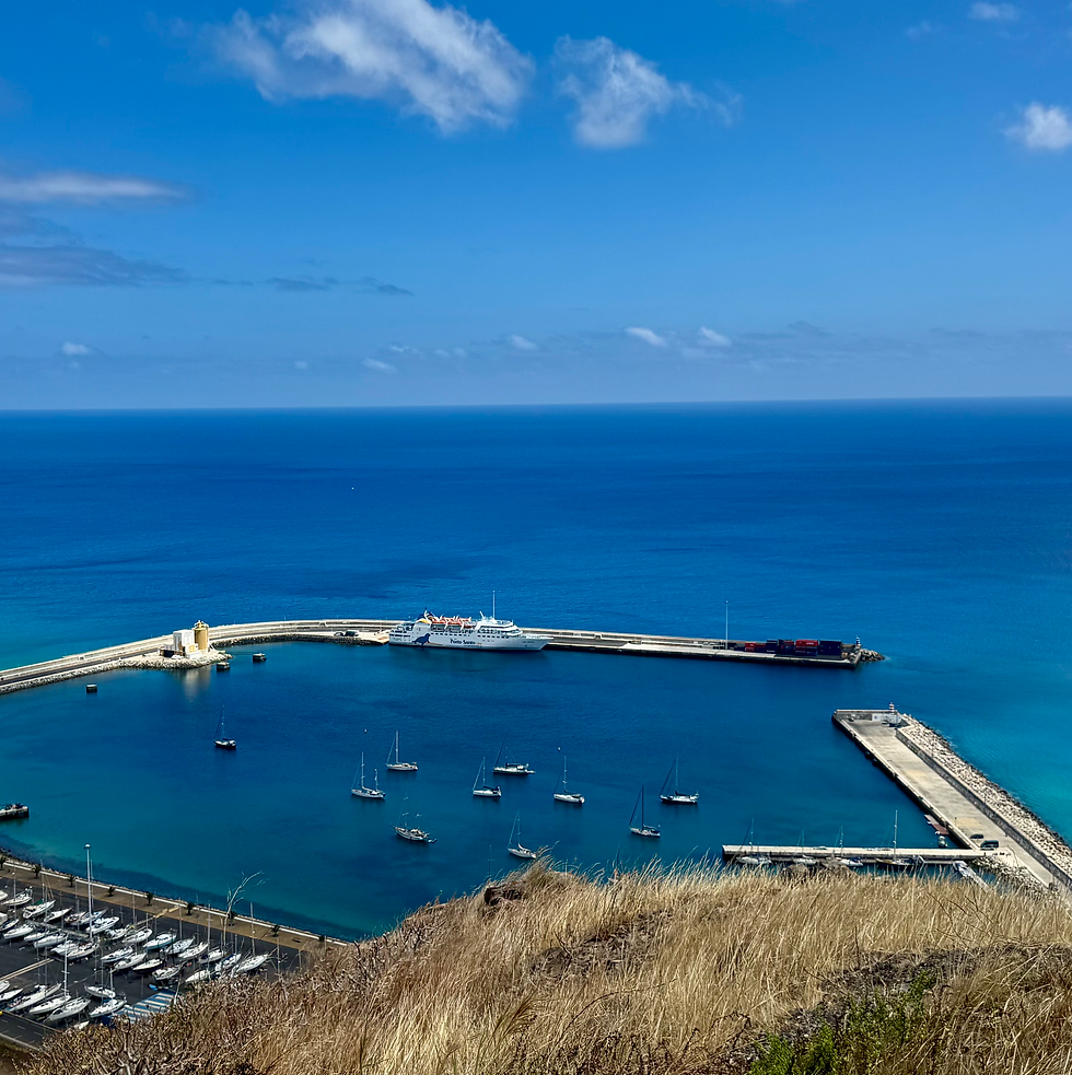 Safely anchored in Porto Santo harbour
