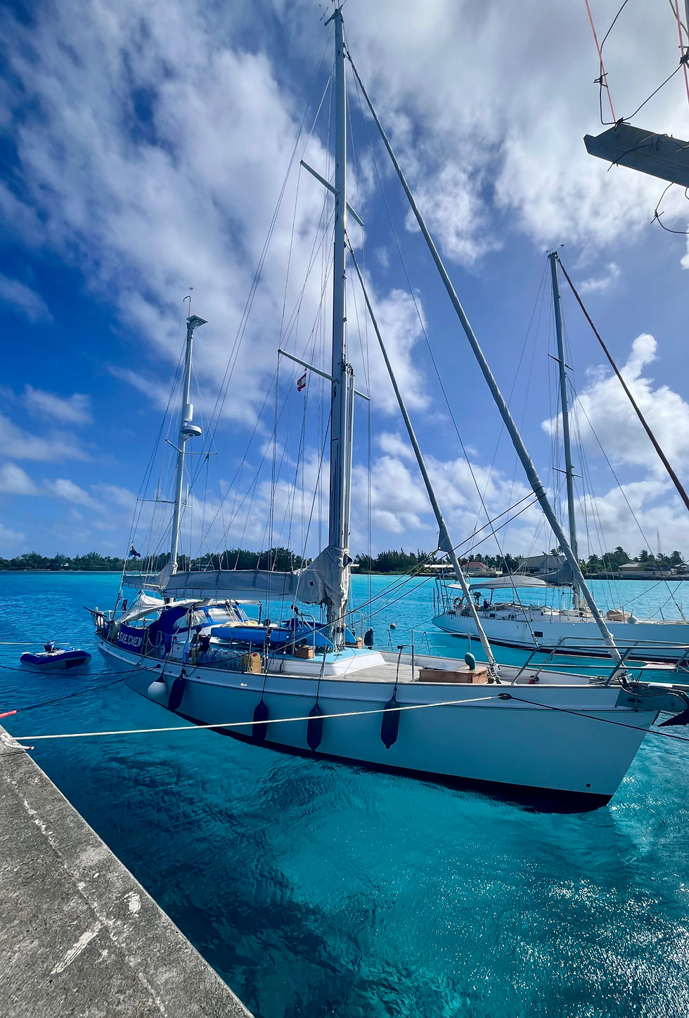 Saecwen tied up alongside Makemo pier