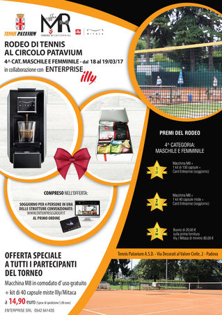 APERTE le ISCRIZIONI al RODEO TENNIS PATAVIUM del 18 e 19 marzo di 4 cat. maschile e femminile