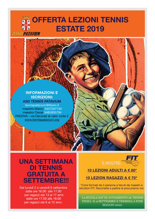 PROMO TENNIS ESTATE 2019