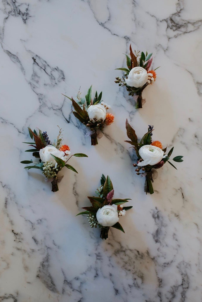white boutonniere
