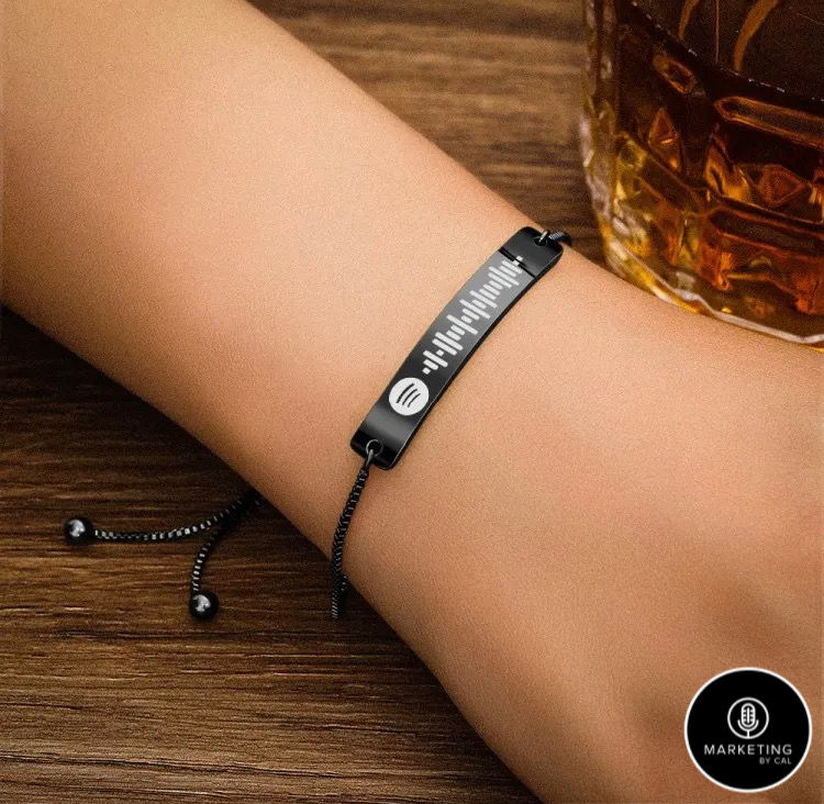 Thumbnail: Spotify Code Bracelet- Song Engraved Bar Bracelet