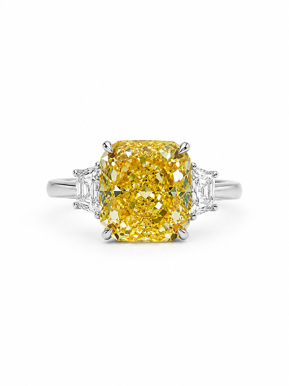 Thumbnail: Fancy Vivid Yellow 4.56ct Ring