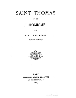 Saint Thomas et le Thomisme