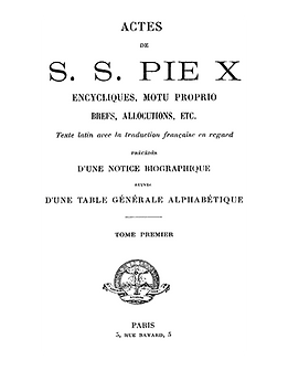 Actes de S. S. Pie X - Tome 1