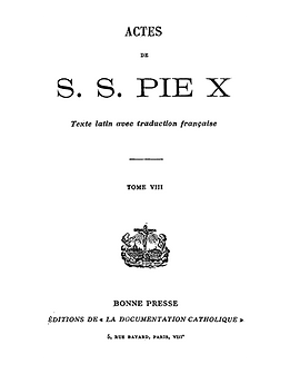 Actes de S. S. Pie X - Tome 8