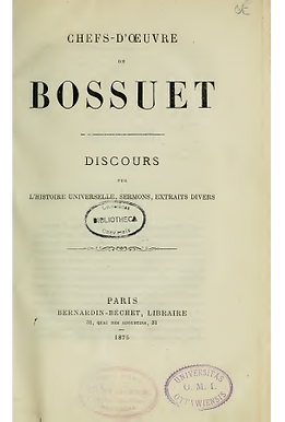 Discours sur l'histoire universelle