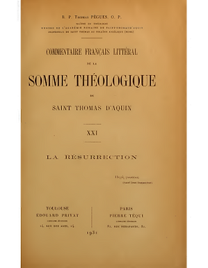 Commentaire français littéral de la Somme Théologique de Saint Thomas d'Aquin (Tome 21)