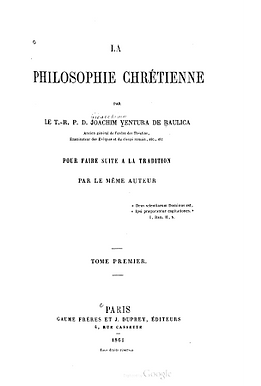 La philosophie chrétienne - Tome 1