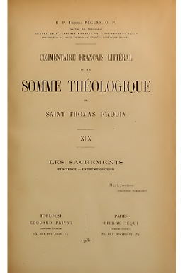 Commentaire français littéral de la Somme Théologique de Saint Thomas d'Aquin (Tome 19)