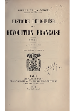 Histoire religieuse de la Révolution Française (Tome 2)