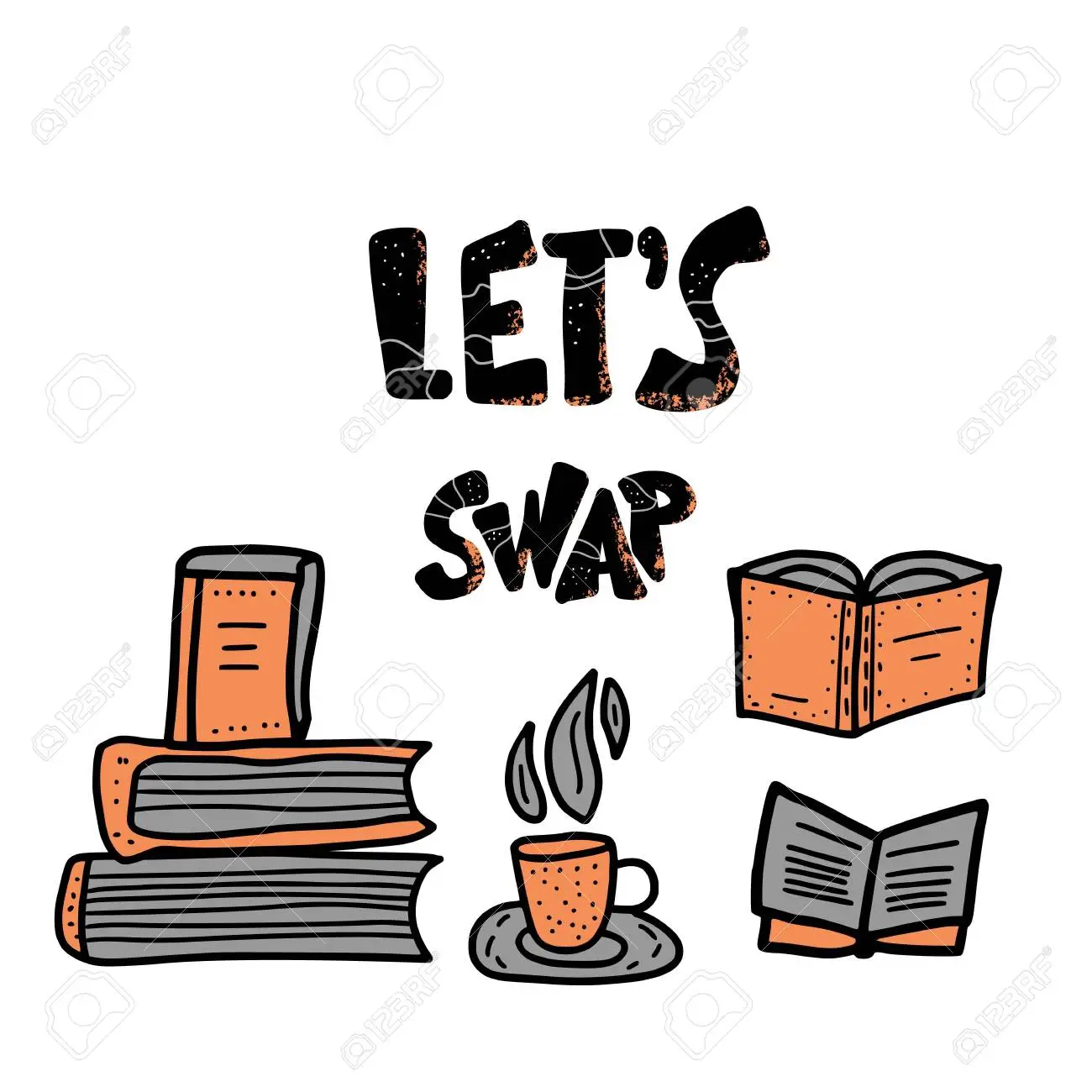124295489-laten-we-letters-verwisselen-met-decoratie-in-doodle-stijl-offerte-voor-uitwisse