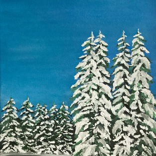 Snow on the Trees 9x12 framed acrylic $200