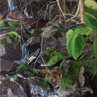Cool Summer Creek 11x14 acrylic 150
