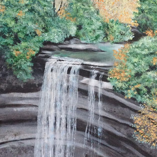 Bridal Veil falls near Kagawon 10x20 acrylic 200
