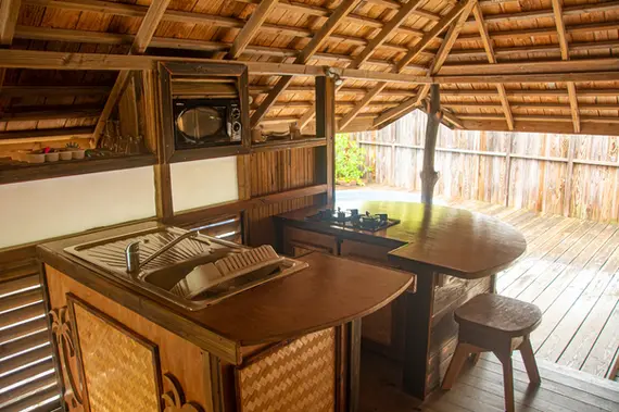 kitchenette du bungalow Jardin