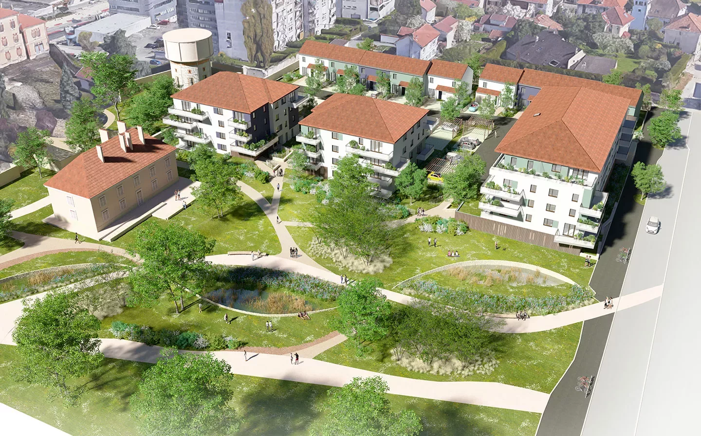 Projection du projet  de l'éco quartier Vauban de la ville de Besançon 