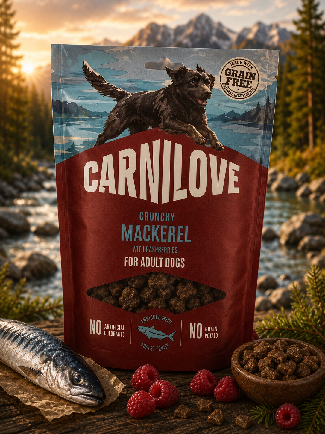 Carnilove Mackerel with Raspberries Snacks 200g