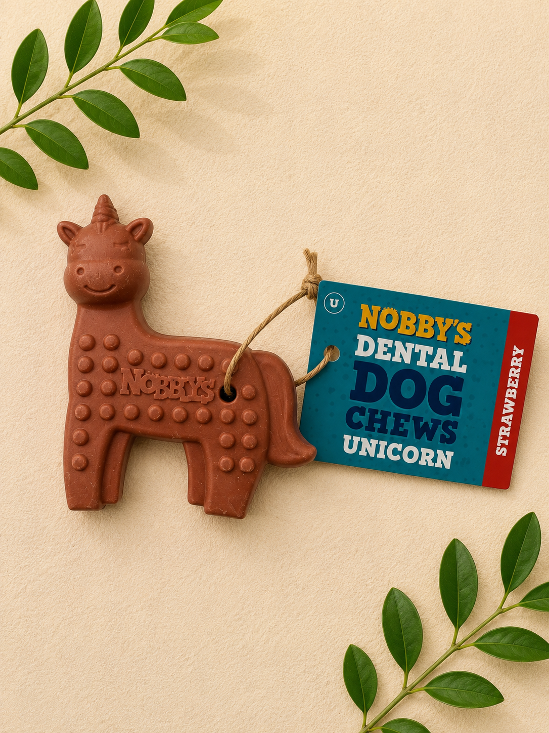 Nobblys Animal Unicorn Strawberry Dental Chew