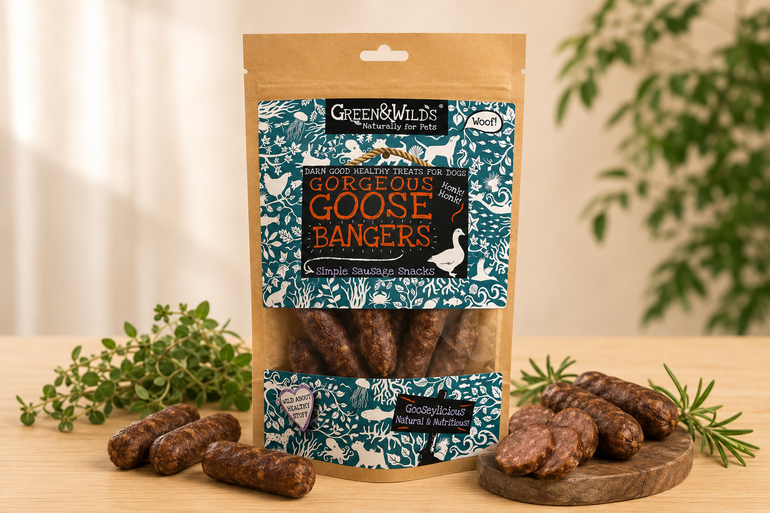 Green and Wild's Goose Bangers 75g