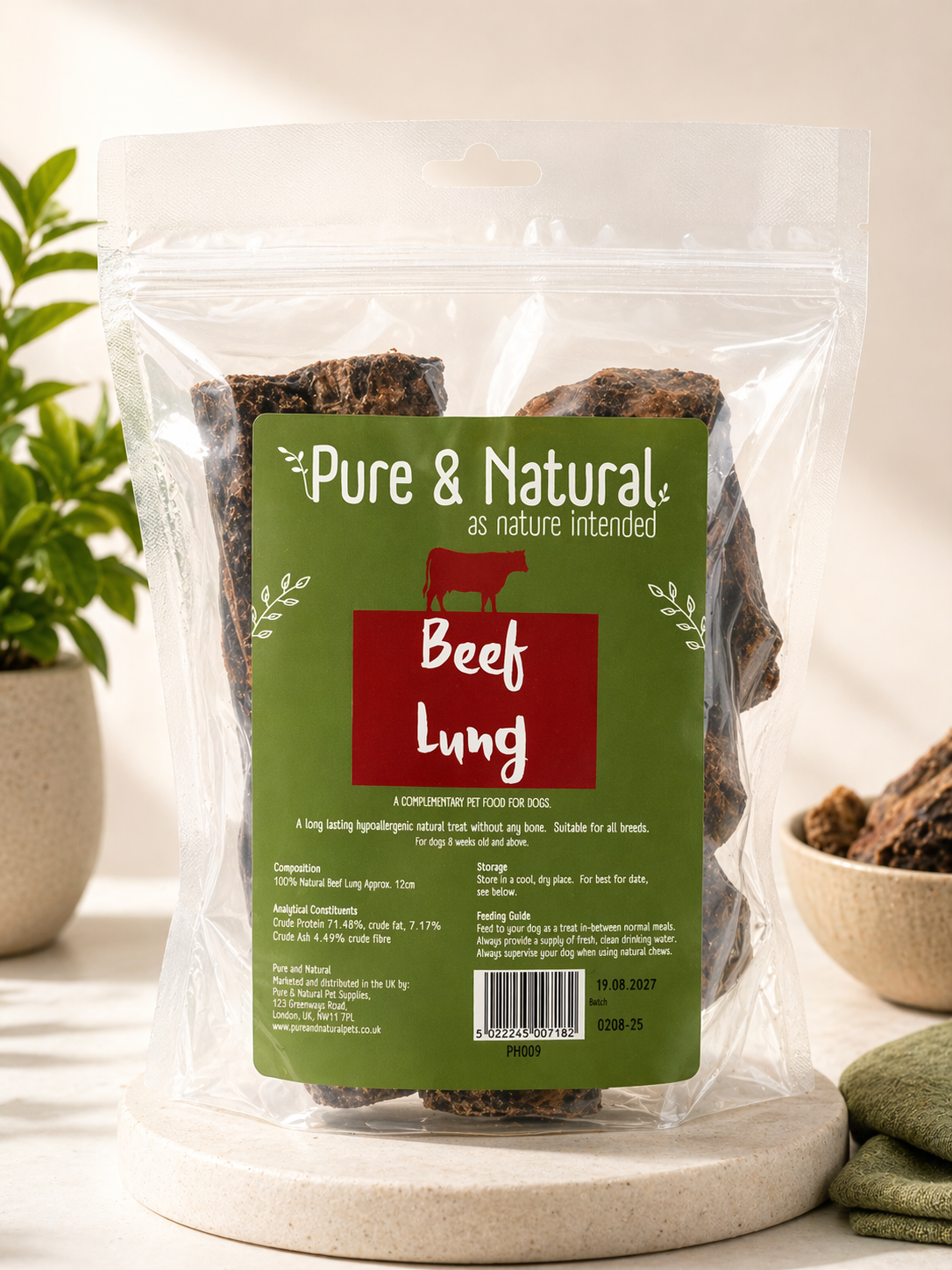 Pure & Natural Beef Lung 150g