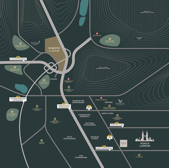 Gamuda Gardens, Monarc Location Maps