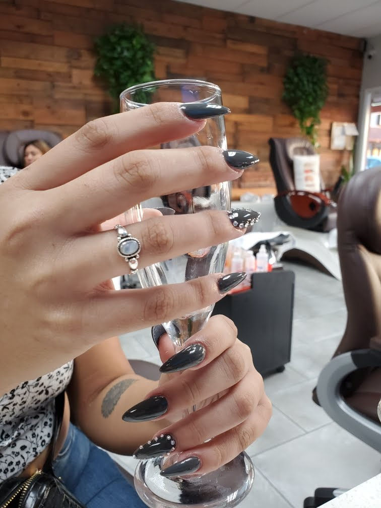 rhinestone studded nails