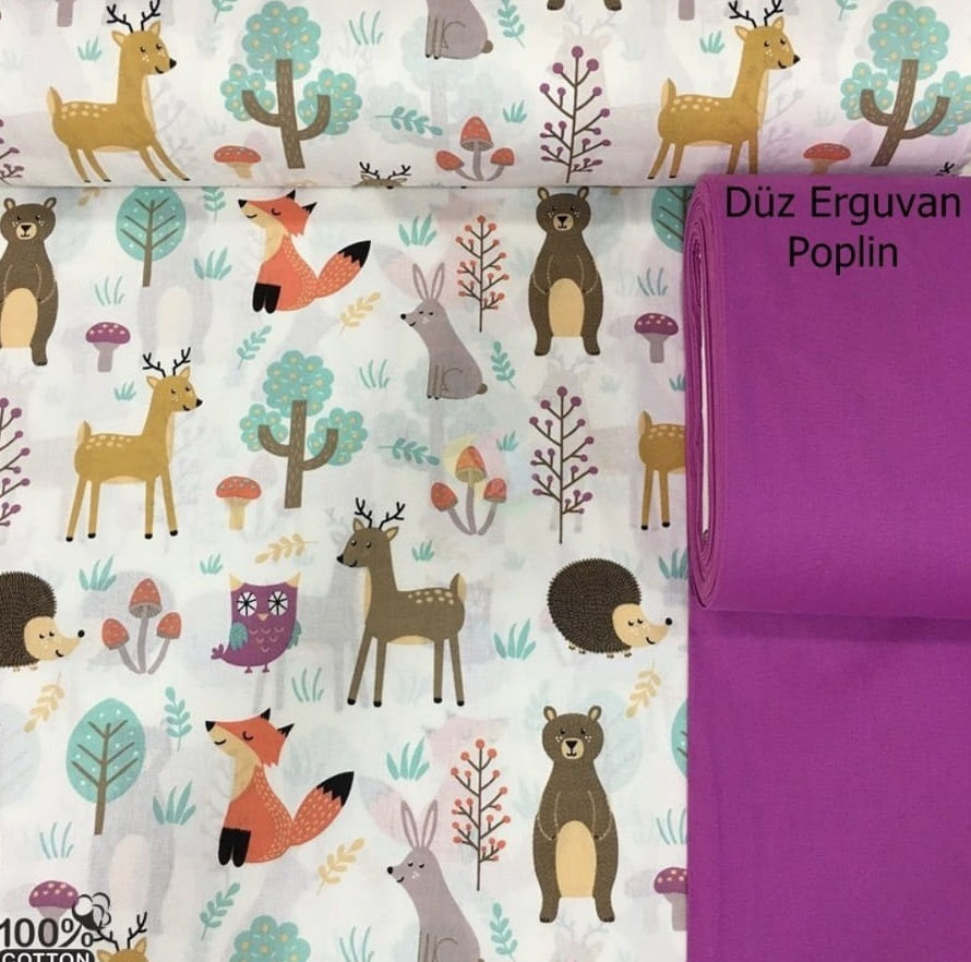 Ürün No: A32853798 Sevimli Orman Desenli Kumaş